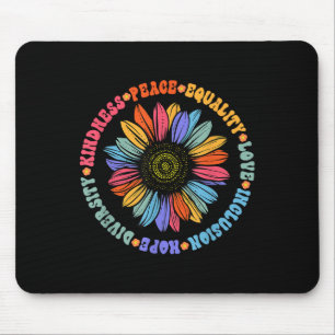 Mousepad Apoiador da Paz Mundial Girassol Floral Traje Bond