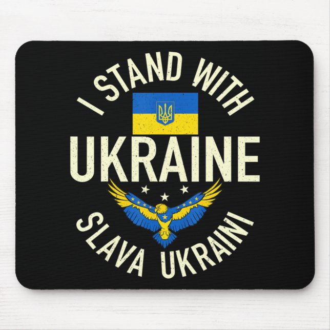 Mousepad Apoiar A Ucrânia I A Defender A Ucrânia Fla Ucrani (Frente)