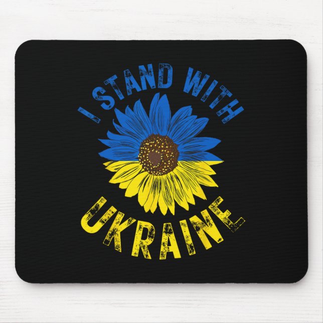 Mousepad Apoie a Ucrânia Eu Fico Com a Bandeira Ucraniana S (Frente)