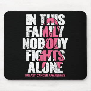 Mousepad Apoio ao cancer de mama Vintage Família de Cancere