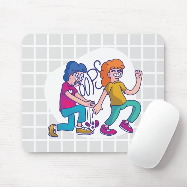 Mousepad Apoio de Rato de Grade de Banda Desenhada "Oops" E (Com mouse)