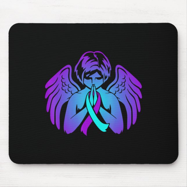 Mousepad Apoio Feliz a Anjo Ribbon para a Consciência do Su (Frente)