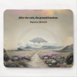 Mousepad Após a chuva (Arte de Paisagem Japonesa com Aquare