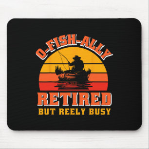 Mousepad Aposentado Oficialmente Camisa Divertida de Pescad