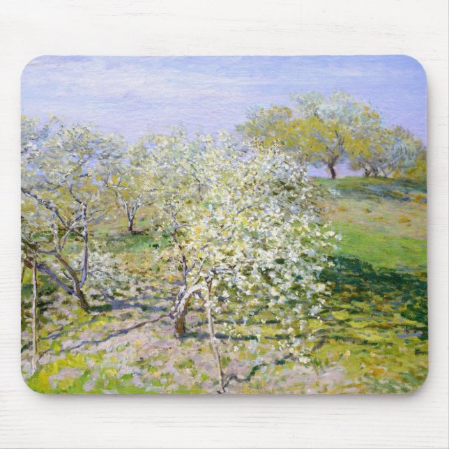Mousepad Apple Trees in Bloom (por Claude Monet) (Frente)