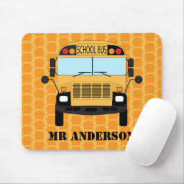 Mousepad Apreciação do Professor de Ônibus Escolar Amarelo