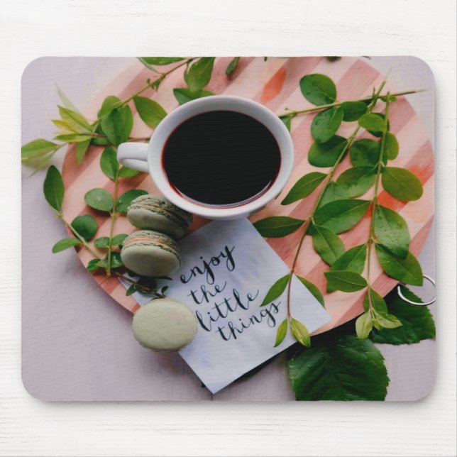 Mousepad Apreciar As Pequenas Coisas Café Biscoitos Paz (Frente)