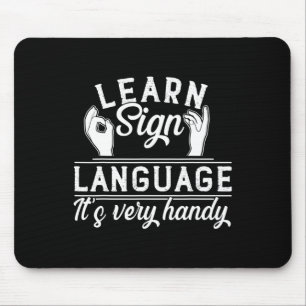 Mousepad Aprender a Linguagem de Sinais Professores ASL Sen