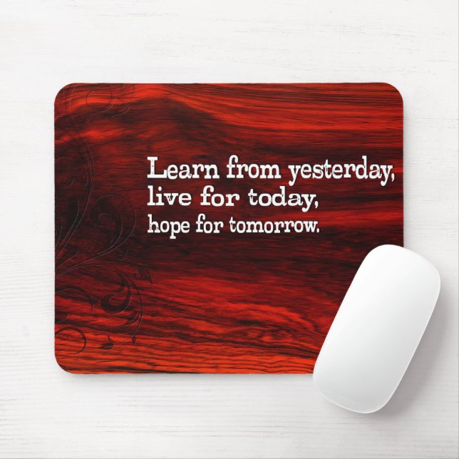 Mousepad "Aprender, viver, esperar" Citação Inspiracional (Com mouse)