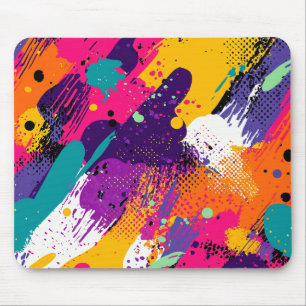 Mousepad Apresentação de cor abstrato no estilo de quadrinh