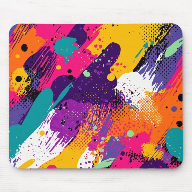 Mousepad Apresentação de cor abstrato no estilo de quadrinh (Frente)