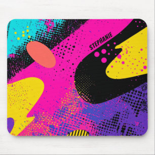 Mousepad Apresentação de cor abstrato no estilo de quadrinh