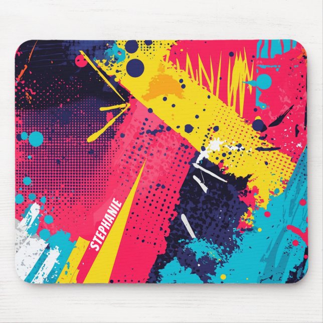 Mousepad Apresentação de cor abstrato no estilo de quadrinh (Frente)