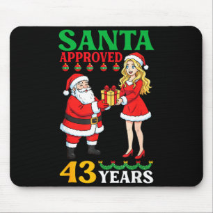 Mousepad Aprovado pelo Papai Noel 43 Anos Feliz Aniversário