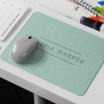 Mousepad Aqua Chic | Mínimo de Leather Look<br><div class="desc">Mínimo e elegante mouse pad ou negócio feminino, compro ou outro negócio apresenta uma textura verde azul de couro aqua com tipografia refinada em cores tradicionais de cobre. Um acessório sofisticado e na moda que adiciona um toque de elegância ao seu espaço de trabalho. Por favor, note: couro é um...</div>