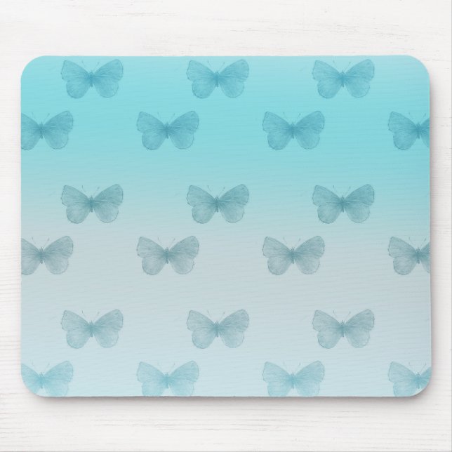 Mousepad Aqua Ombre Butterflies (Frente)