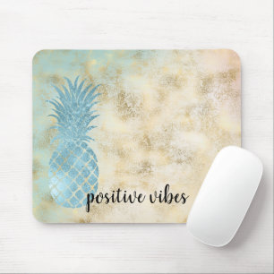 Mousepad Aqua Pineapple Dourada Grunge