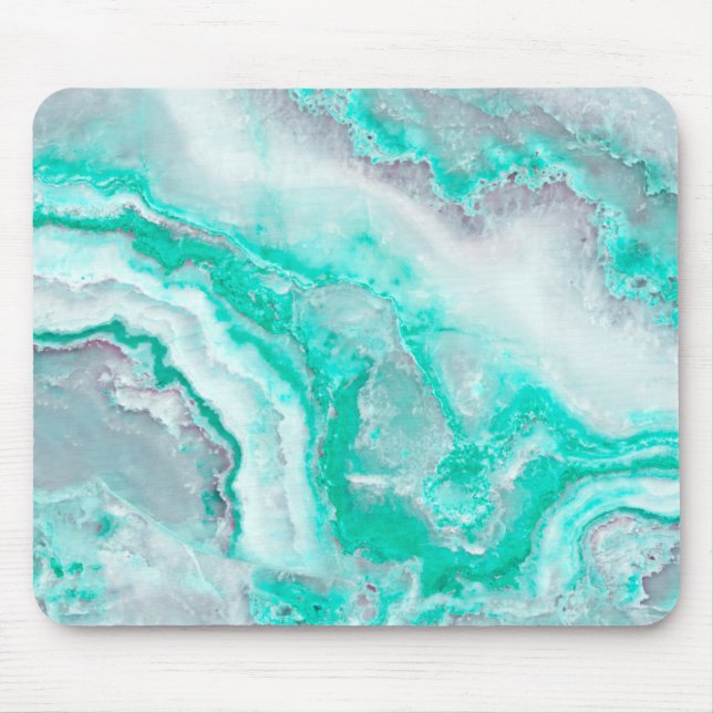 Mousepad Aqua White Gemstone Agate Mineral Quartz (Frente)