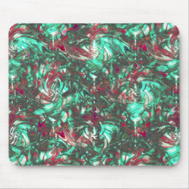 Mousepad Aquamarina e vermelha, suja de preto torto