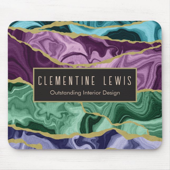 Mousepad Aquaock Watercolor Agate V2 Personalizável (Frente)