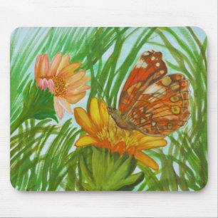 Mousepad Aquarela – Arte Floral Botânica Pintada à Mão