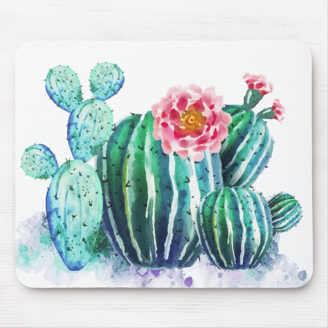 Mousepad aquarela Cactus (Frente)