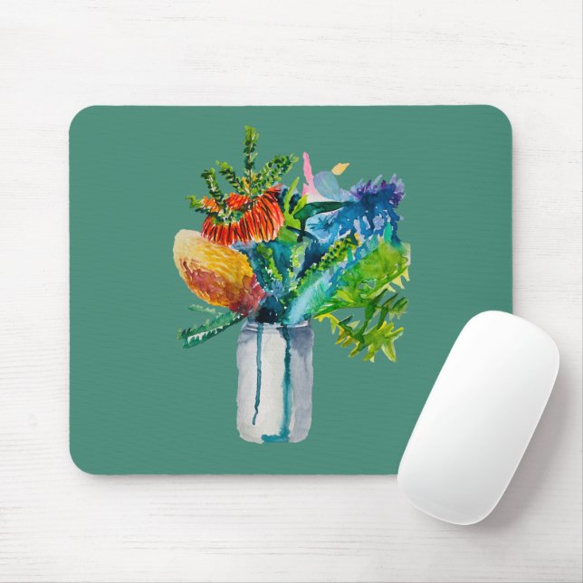 Mousepad Aquarela de flores australianas (Com mouse)