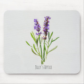 Mousepad Aquarela de Lavanda Botânica de Jilly