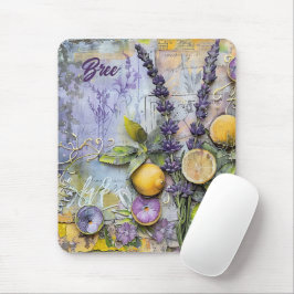 Mousepad Aquarela de Lavanda e Limões