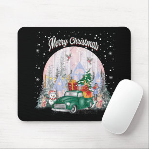 Mousepad Aquarela Feliz Natal, Carro De Presentes