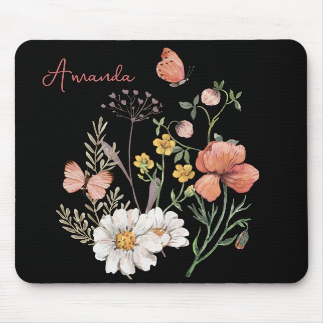 Mousepad Aquarela Flor Silvestre  (Frente)