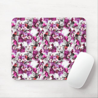Mousepad Aquarela Floral - Design abstrato rosa e branco