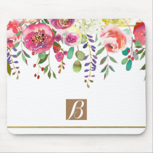Mousepad Aquarela Flores Florais Moderno Colorido Ousado