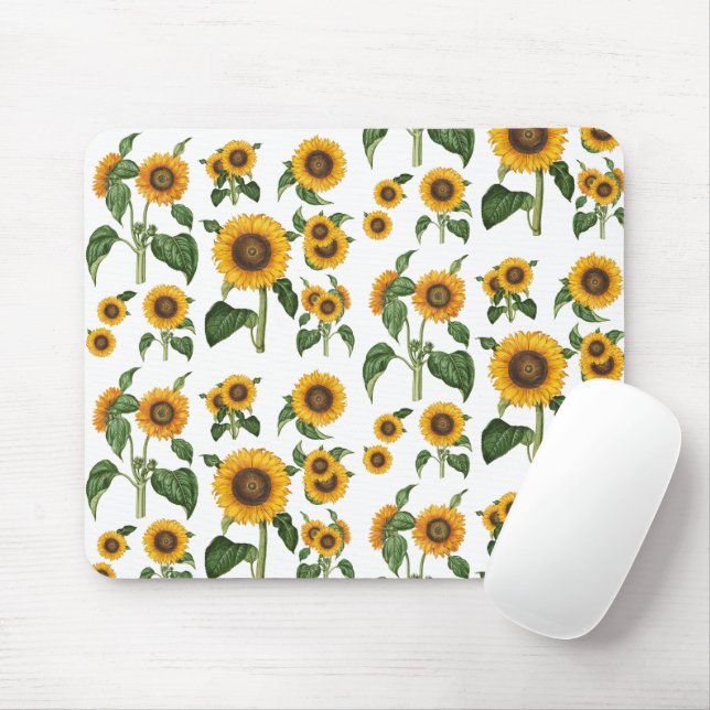 Mousepad Aquarela Flores suntuárias Folhagem botânica Verde (Com mouse)