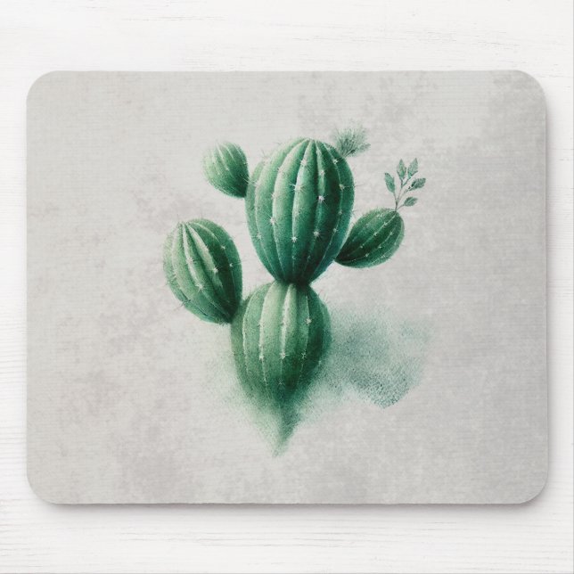 Mousepad Aquarela Verde Cactus Sudoeste (Frente)
