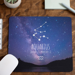 Mousepad Aquário Constelação Zodiac Personalizada