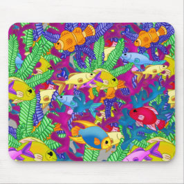 Mousepad Aquário de Peixes Aquário Oceano Oceânico Tropical