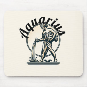 Mousepad Aquário o Portador de Água Zodíaco Vintage