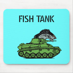 Mousepad Aquário - peixe que conduz um tanque de exército