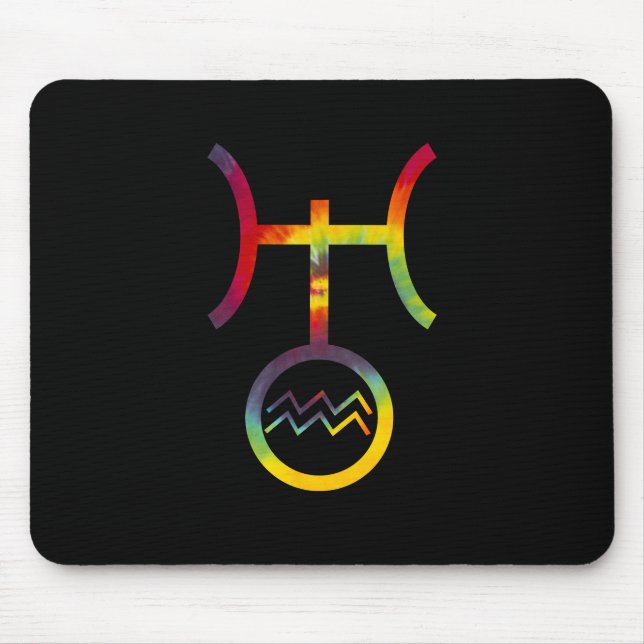 Mousepad Aquário Urano Símbolo Planetário Tie Dye (Frente)