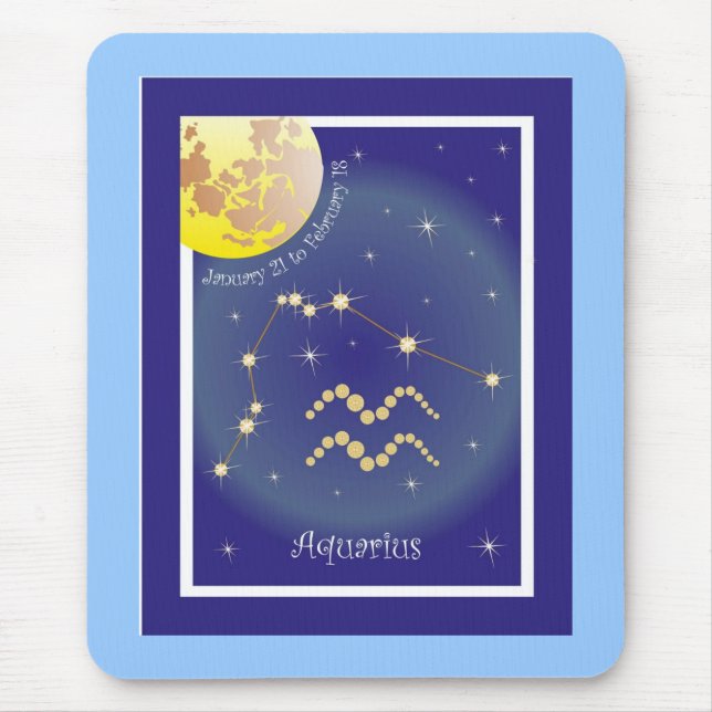 Mousepad Aquarius de 21 a 18 de fevereiro Mauspad (Frente)