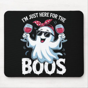 Mousepad Aqui pelos Boos Fantasma Fofo Funny Halloween Mulh