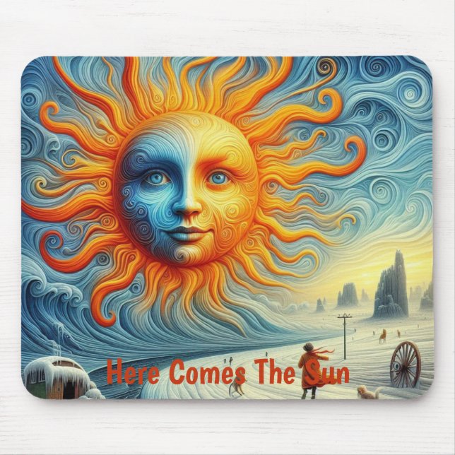 Mousepad Aqui Vem O Sol - Impressão de Arte AI (Frente)