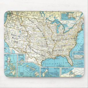 Mousepad Aquisições Territoriais do Mapa dos Estados Unid