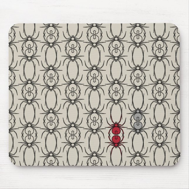 Mousepad Aranhas - Branco Osso e Preto Bato (Frente)
