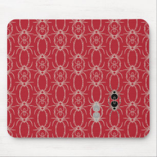 Mousepad Aranhas - Vermelho Sanguíneo e Branco Osso
