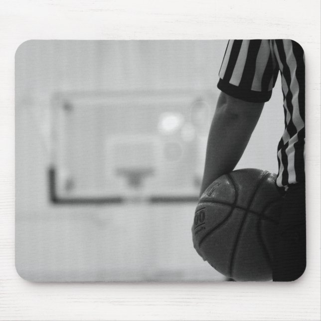 Mousepad Arbitre o tempo para fora (basquetebol) Mous preto (Frente)