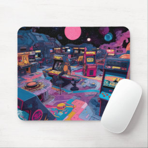 Mousepad Arcade Retro Futurista no Espaço Exterior