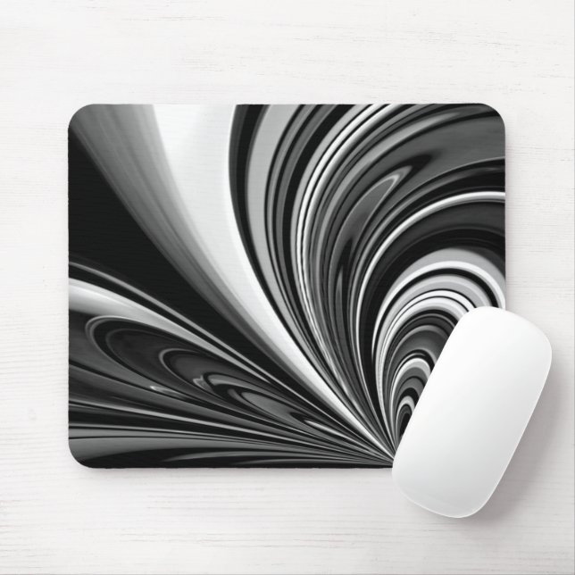 Mousepad Arco Abstrato Preto e Branco (Com mouse)