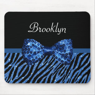 Mousepad Arco azul na moda do Glitz do FALSO do impressão